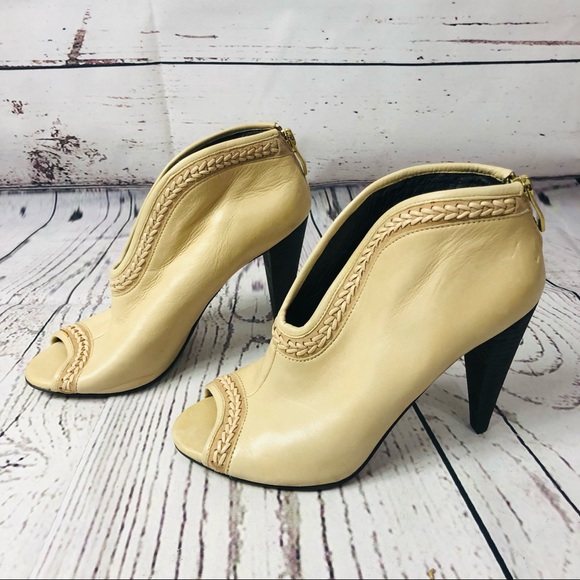 Vince Camuto Leather Peep-Toe Ankle Booties 6 - Picture 8 of 11